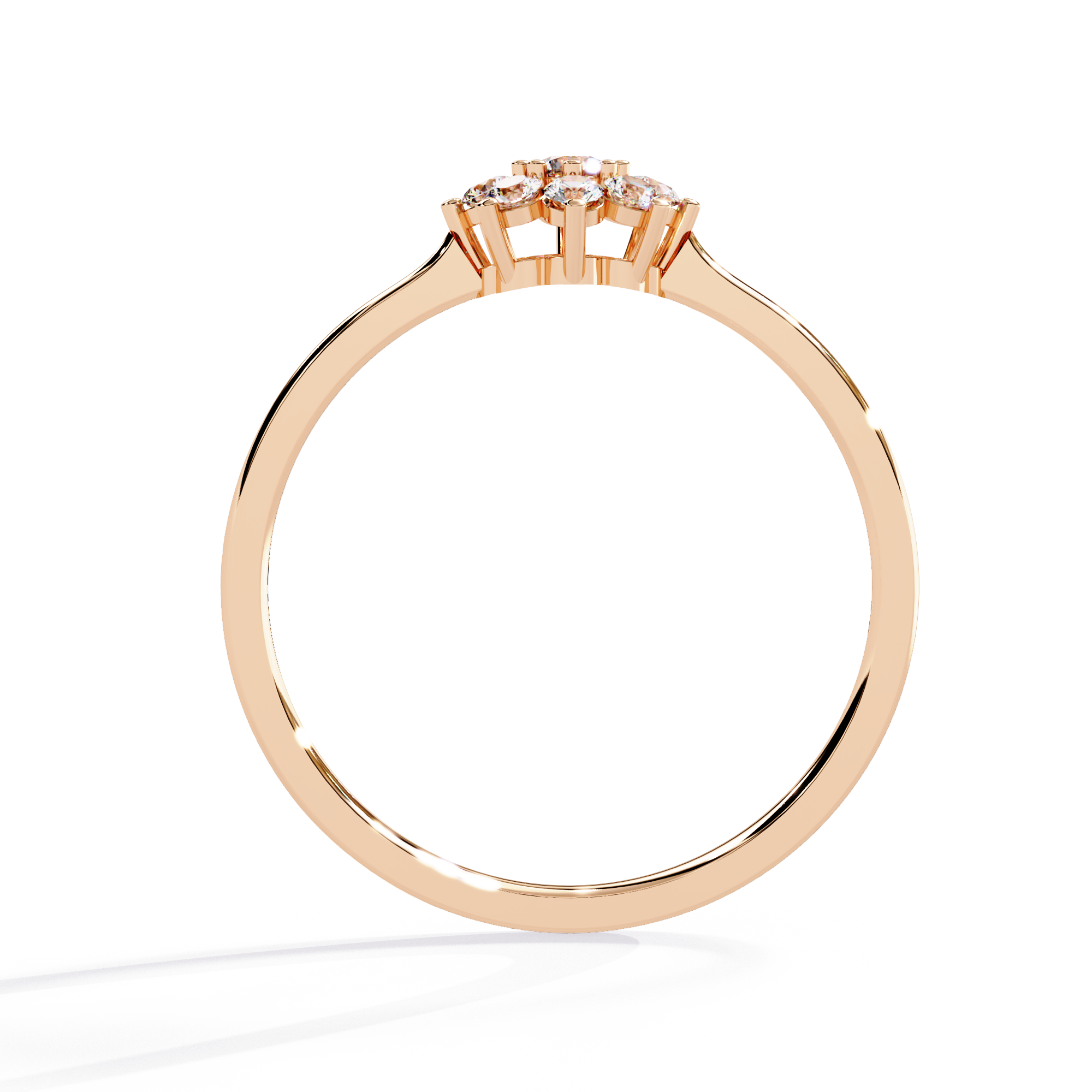 Solitairekart 0.17ct Celestial Bloom Natural Diamond Ring-HI Color, VS-SI Clarity